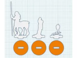 Silhouette Minis - Set 7 - Centaur, Cultist and Cobra