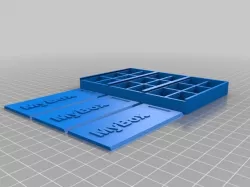 Stackable multi box / slide lid with text and compartments
