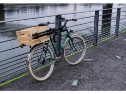 Wooden box Ikea mount for bicycle