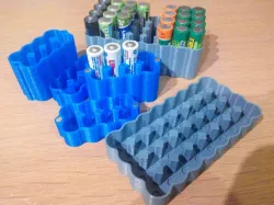 Yet another AA/AAA battery case 1x4 2x4 3x4 4x4 2x3 2x2 6x8 8x4 10x4 12x4 - Mk2 - Mk6 parametric