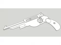 Jenga gun, 1894 Bergmann automatic pistol.