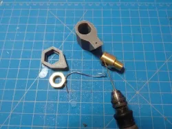 Safety-Wire Drill Guide/Jig --- 1/8-NPT Nut & 1/8-NPT 90 degree elbow
