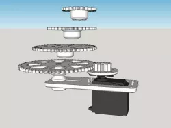 Servo pan reduction gear set