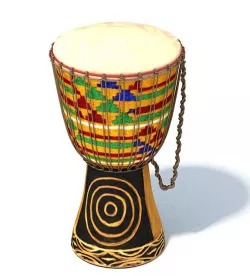 African Tribal Drum 3D model
