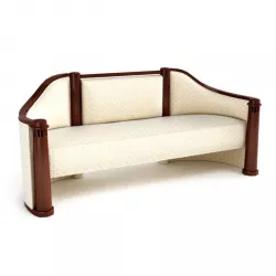 Antique Creamy Wooden Sofa 3D model