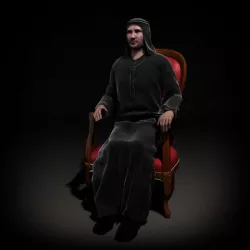 Black Clad Male 3D model