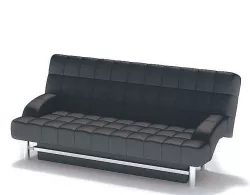 Black Leather Couch 3D model