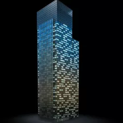 Blue Night Skyscraper 3D model