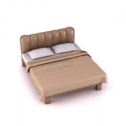 Brownl King Bed 3D model