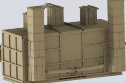 Charcoal burning stove , with horizontal retorts of stationary and mobile oven , consisting of two chambers for two pyrolysis retort