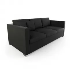 Long Black Couch 3D model