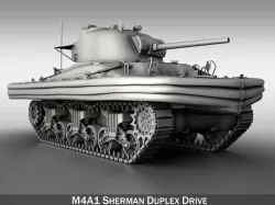 M4A1 Sherman - Duplex Drive  3D model
