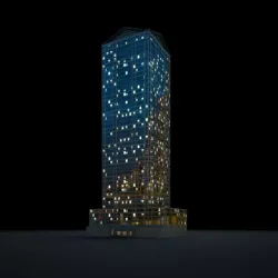 Night Time City Skyscraper 3D model