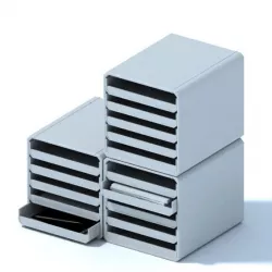 Office Stacked Trays With Sliding Trays 3D model