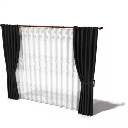 Parted Curtain With Sheers 3D model