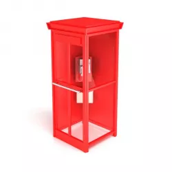 Red Phone Booth 3D model