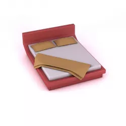 Red Queen Bed 3D model