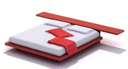 Retro Red And White Bed 3D model