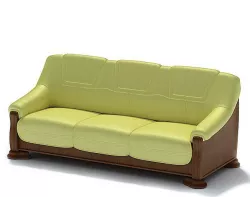 Retro Wooden Green Couch 3D model