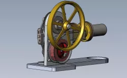 Rhombic Stirling Engine with Blower