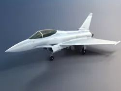 Silver Fighter Jet 3D model