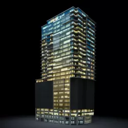 Tall Night Skyscraper 3D model