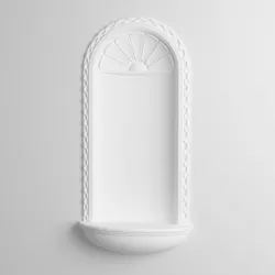 Tall White Wall Ornament With Shelf 3D model