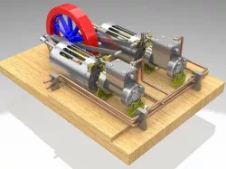 Twin Steam Engines in Factory Layout