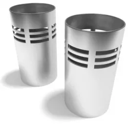 Two Silver Metal Accent Containers 3D model