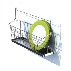 Wall Mount Plate Rack With Plate 3D model