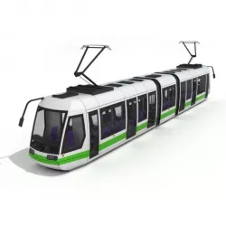 White Green Tram 3D model