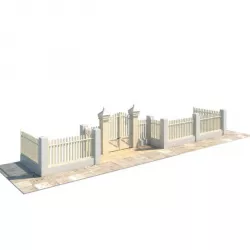 White Picket Fence 3D model