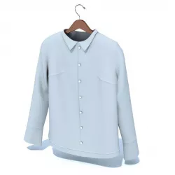 White Shirt On Hanger 3D model