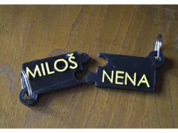 Customizable puzzle keychain for couples (or friends)