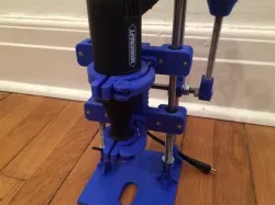 Minicraft MB1012 drill press, customizable clamps and quick release
