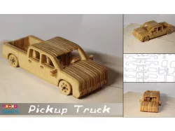 Pickup Truck Toy for laser/cnc cut