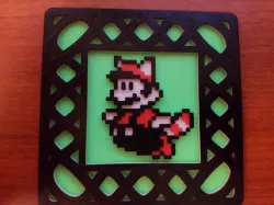 Remix - SMB3 Raccoon Mario 8-bit coaster