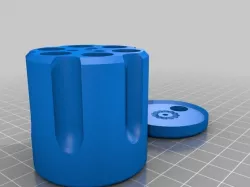 Revolver themed AAA battery storage container (parametric)