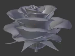 Rose with realistic leaves