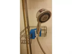 Shower mount for shower pole, caddies and shelves