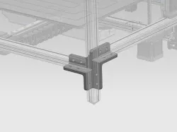 Tank3d Bottom triple corner L+R 20x20 aluminum extrusion