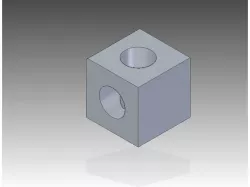 testcube with 2 crossed holes 20x20mm