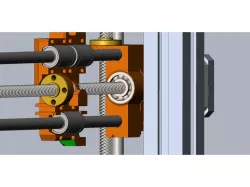 Trapezoidal leads screw in the 3D printer, solution of axial backlash