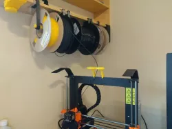 Shelf-mount hanging spool holder