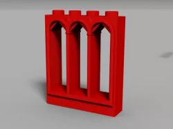 Castle Window tall tri-arch Lego compatible