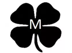 Four Leaf Clover Solid Stamp with Letter M