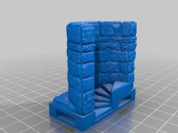 OpenForge 2.0 Spiral Stair with Wall (ORIG) OpenLock Base
