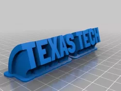 Customized Sweeping name plate TEXAS TECH