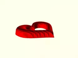 Hollow heart, flat on one side