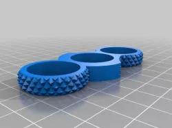 My Customized Knurled Tri-Spinner EDC Fidget Widget / Triple Bearing Spinner ()